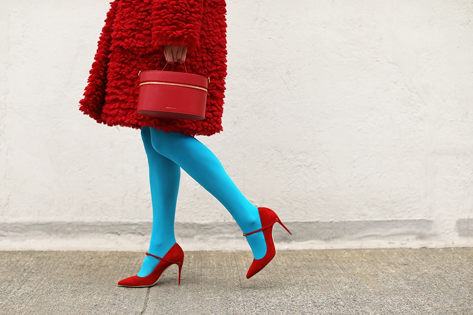 The New Way to Wear Colorful Tights for Winter 2020 | Image