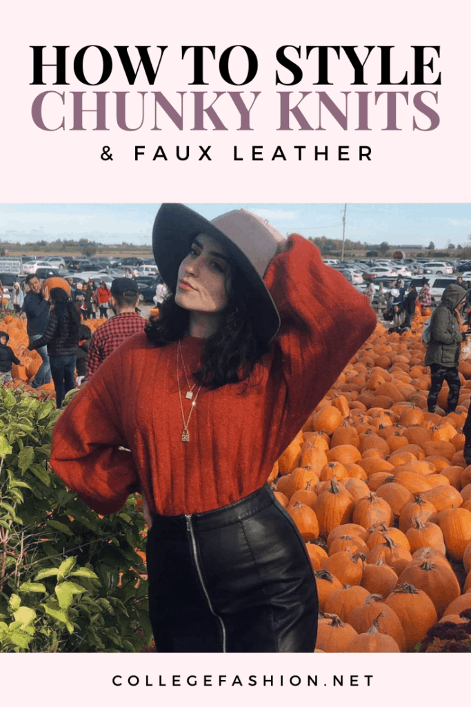 How to style chunky knits and faux leather