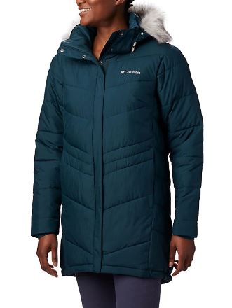 What to wear in snow - Teal jacket from Columbia