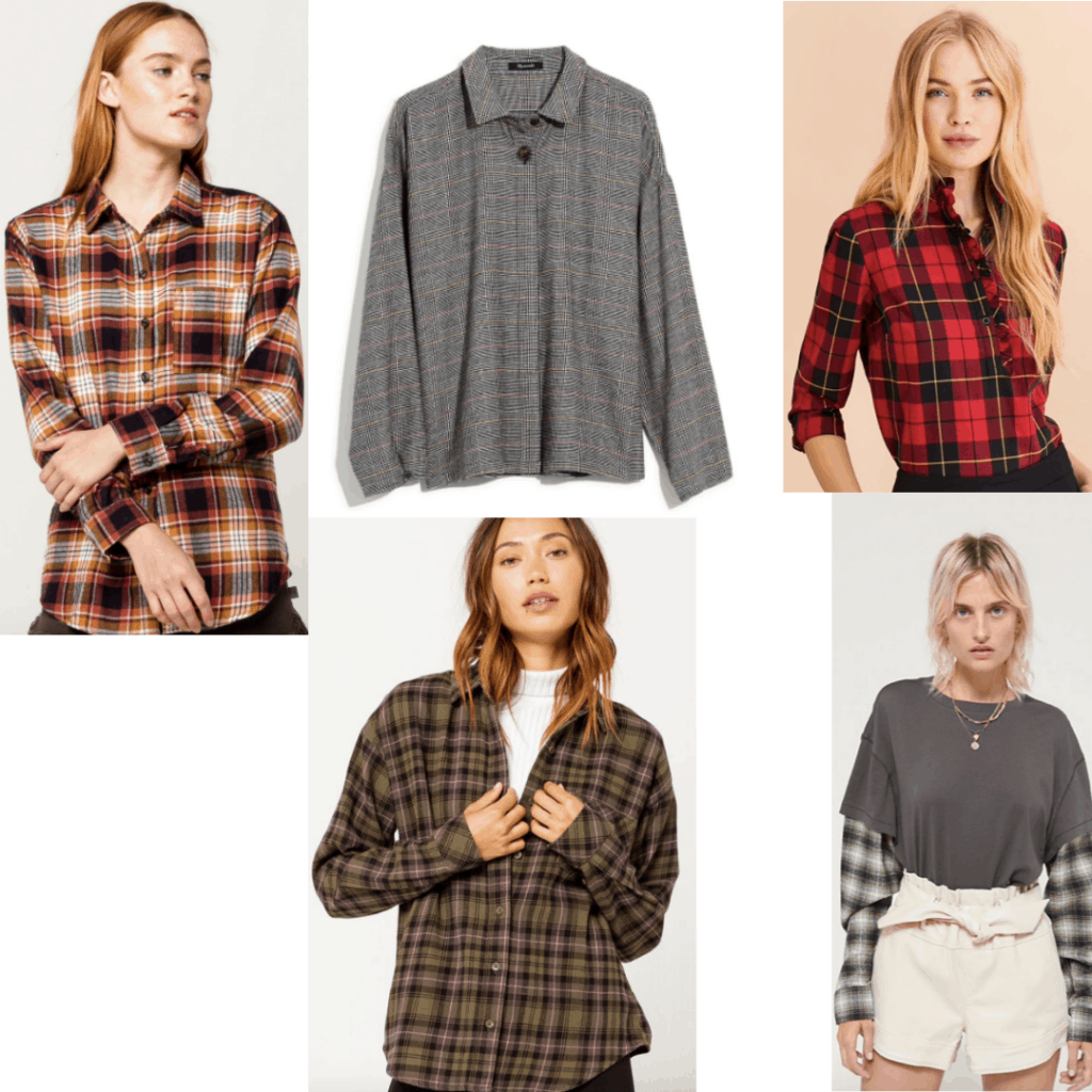 Set of different flannels.