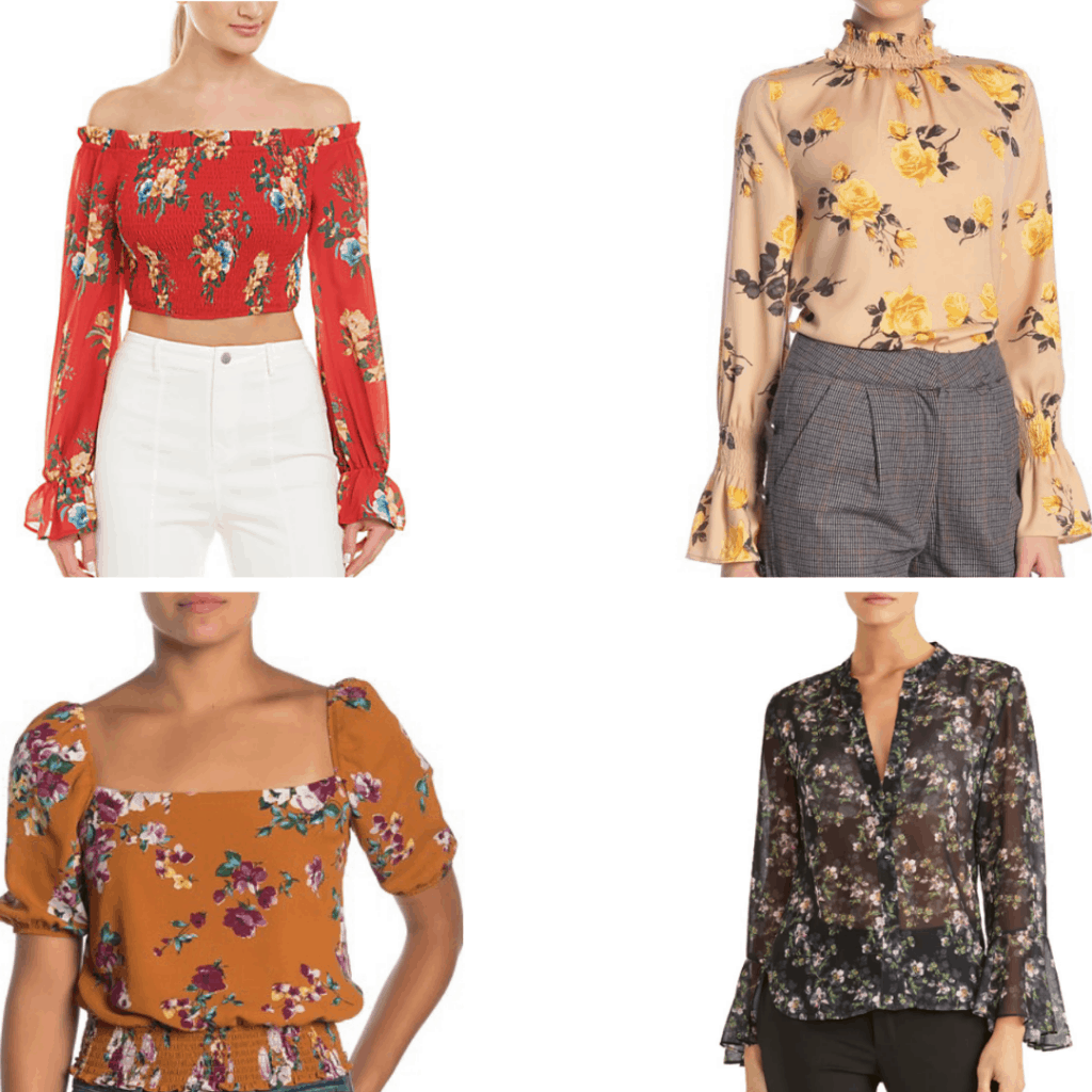 Different Floral blouses. 