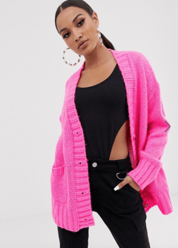 Hot pink cardigan from ASOS to help beat the winter blues