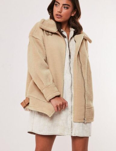 Winter 2019 trends - shearling, Shearling coat from Missguided