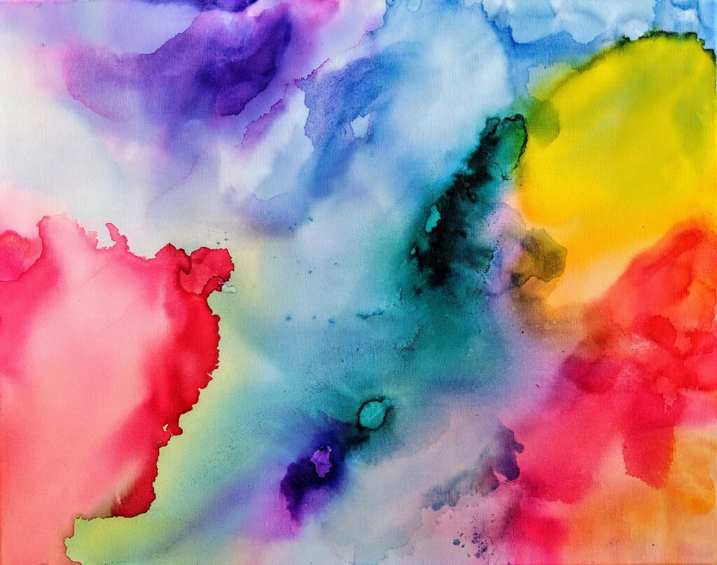 Colorful watercolor.