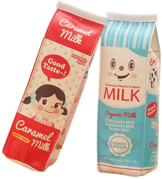 cartoon milk carton pencil case