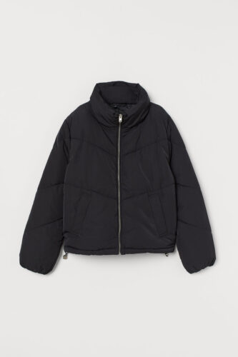 Winter 2019 trends - puffer coats, Black puffer coat from H&M