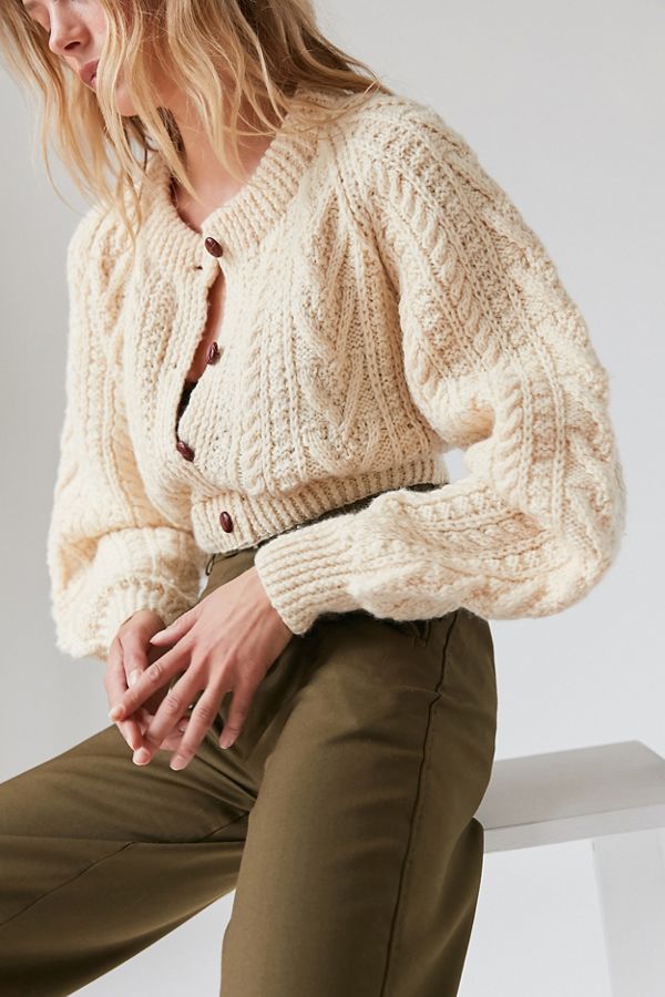 Cream chunky knit cardigan