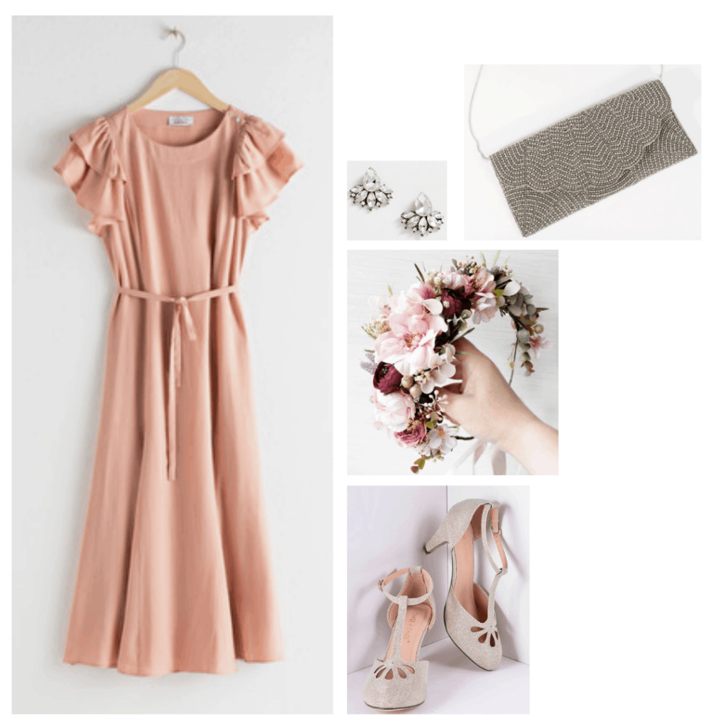 Sixteen Candles fashion - outfit inspired by Samantha's pink dress with flower crown,