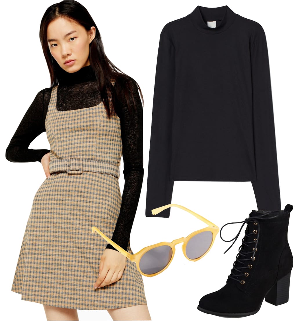 pinafore dress with turtleneck