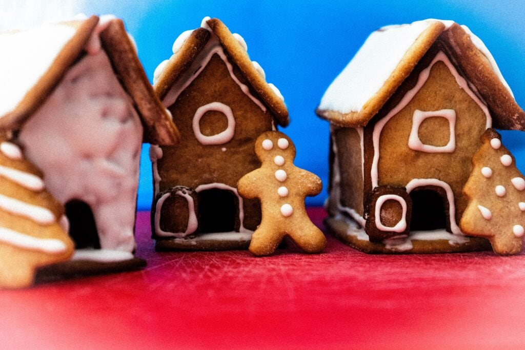 making gingerbread house - winter break activities