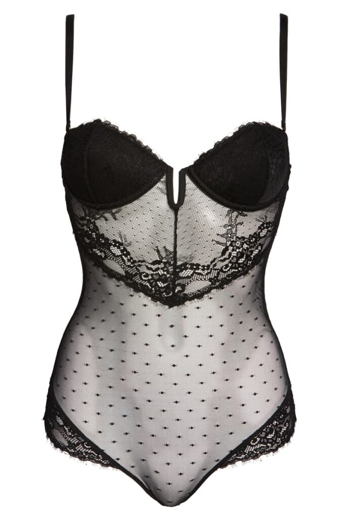 Affordable lingerie - nordstrom lingerie sheer black lace bodysuit