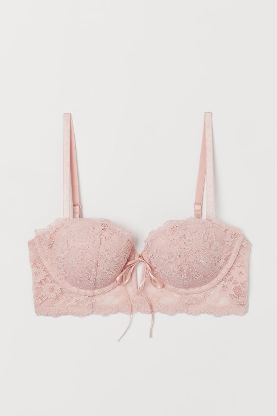 Product photo of a pink bra from H&M
