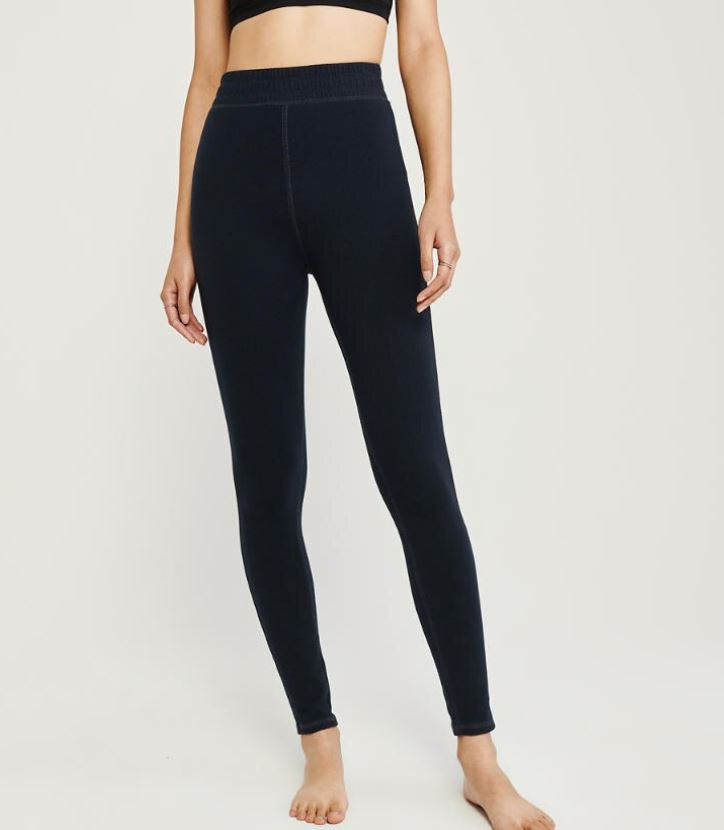 Black Fleece Lined Leggings at Abercrombie & Fitch