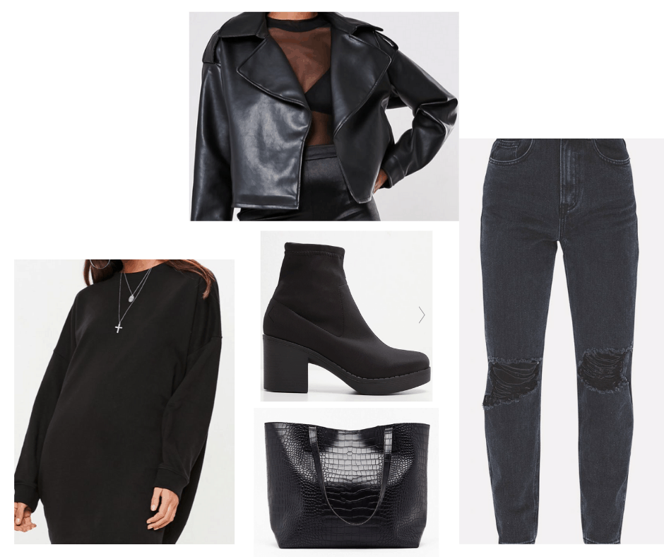 monochrome black outfit