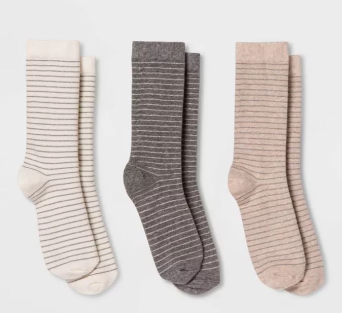 Winter accessories we love: Set of Three Striped Cozy Socks at Target