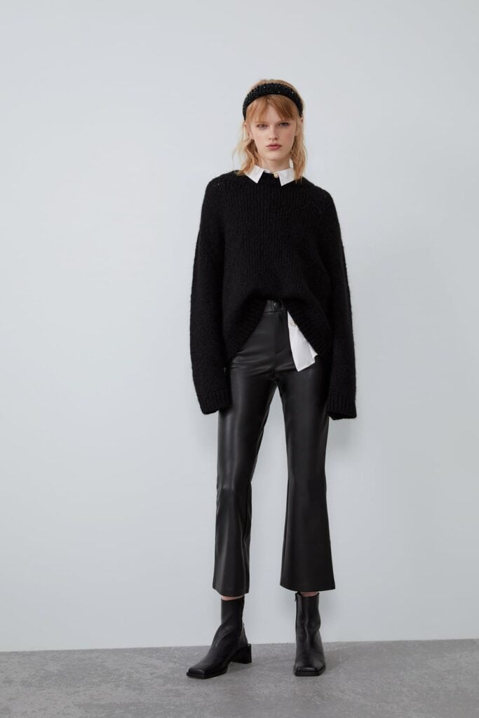 Leather flares from Zara