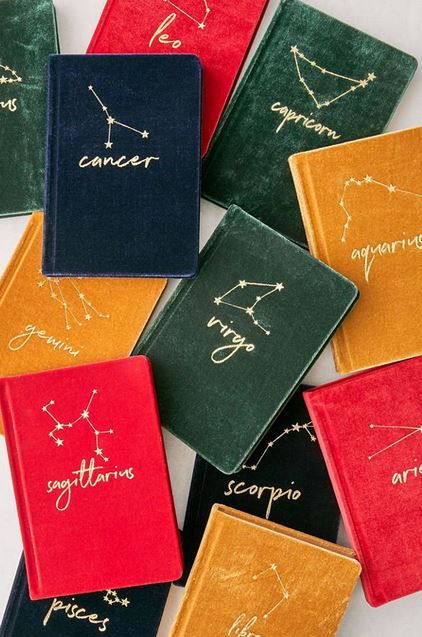 Velvet zodiac notebooks.