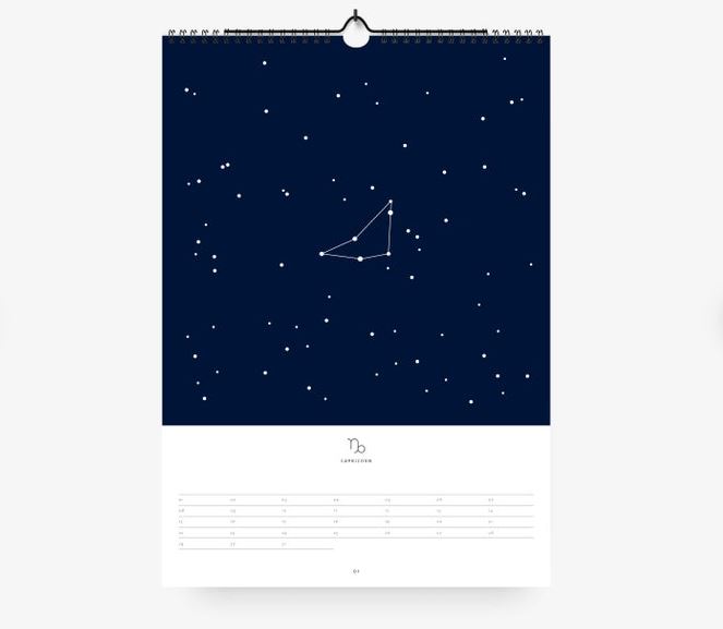 Blue and white zodiac calender.