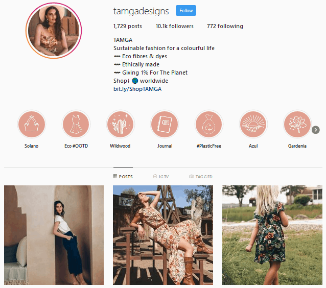 TAMGA Designs Instagram profile