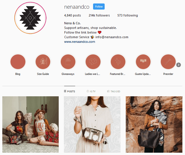 Nena & Co. Instagram profile