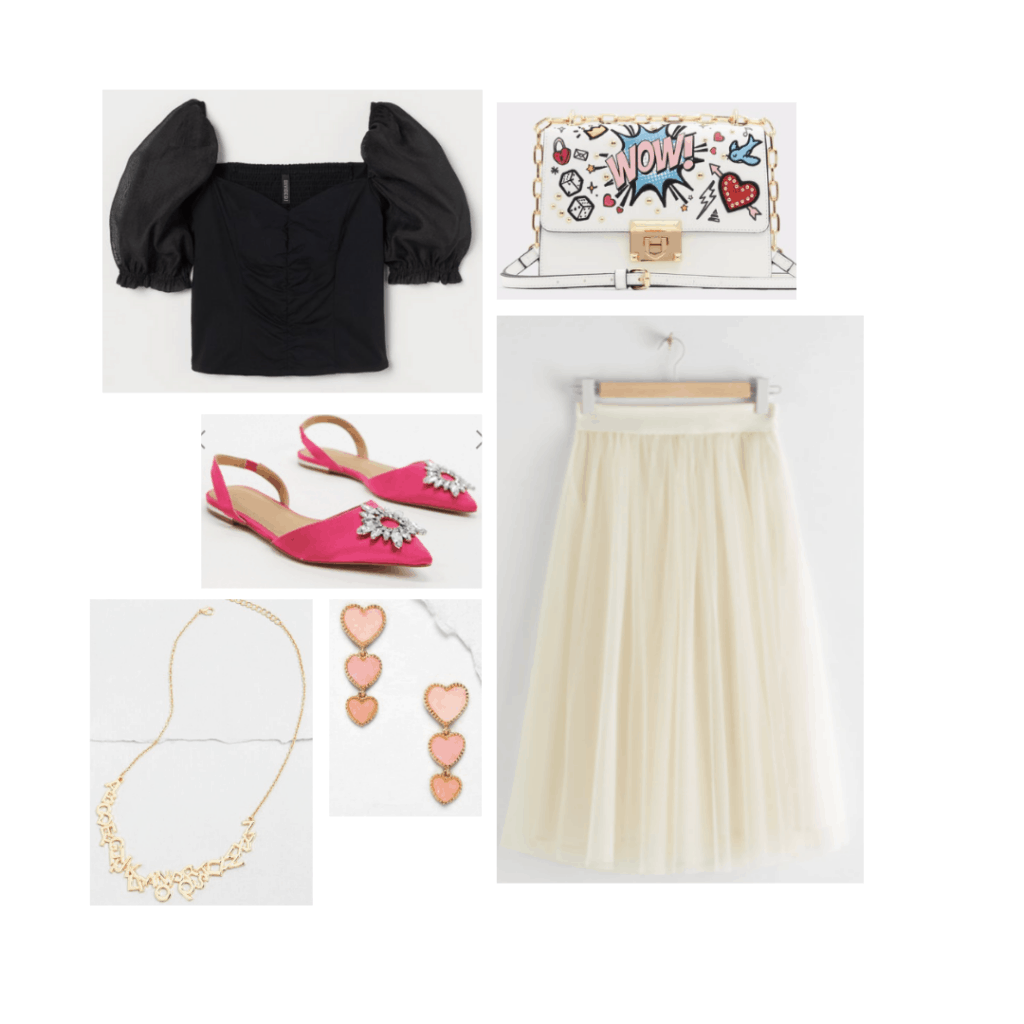 Outfit inspired by Carrie Bradshaw's style on Sex and the City