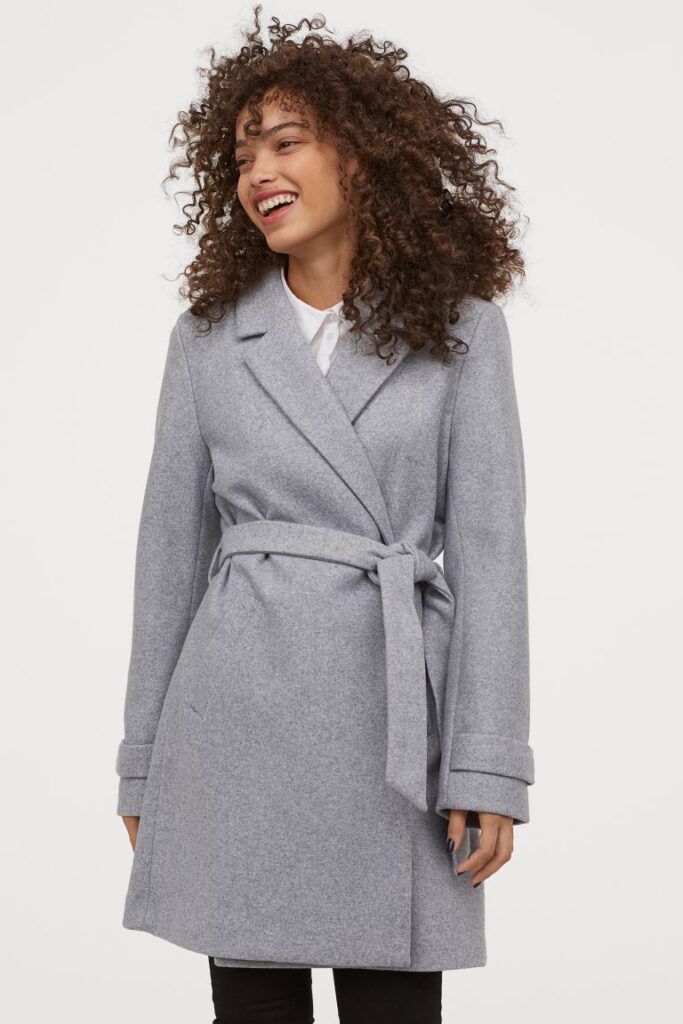 Grey wrap coat from H&M