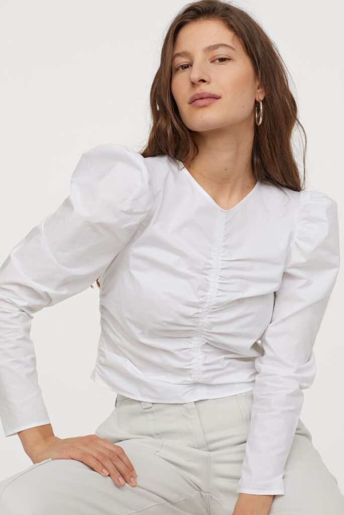 White feminine H&M blouse 