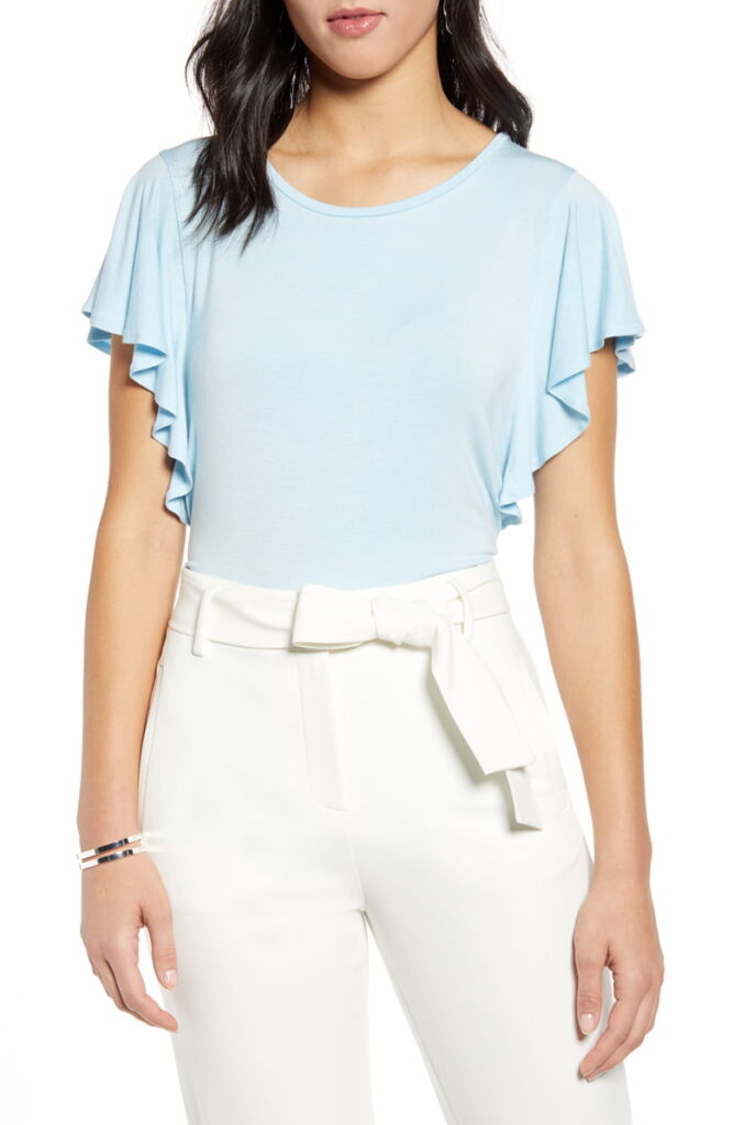 Blu flutter sleeve top from Halogen