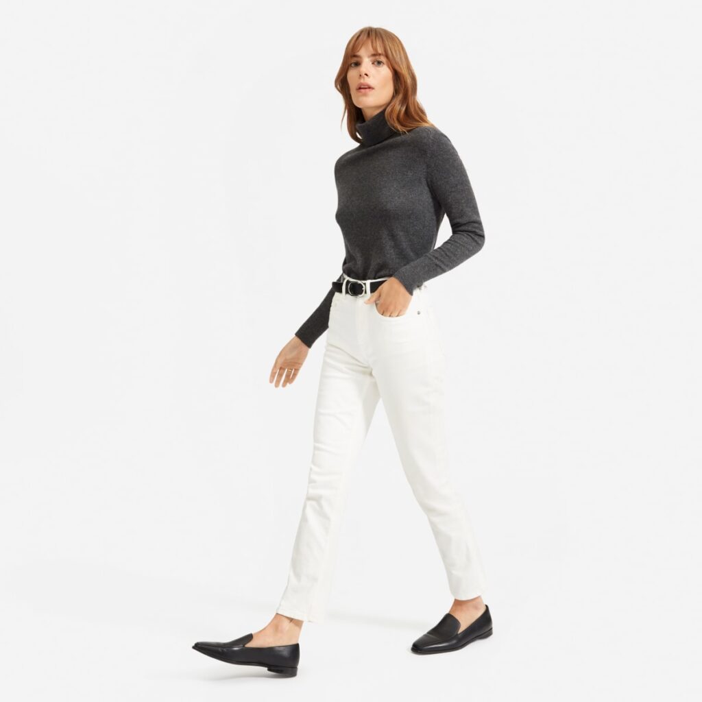 Everlane cheeky straight leg in white wash