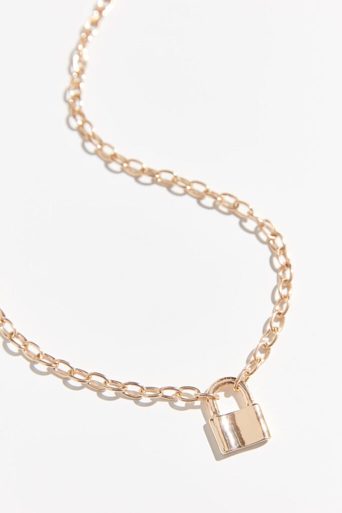 Modern basics for 2020 - Padlock chain necklace from urban outfitters