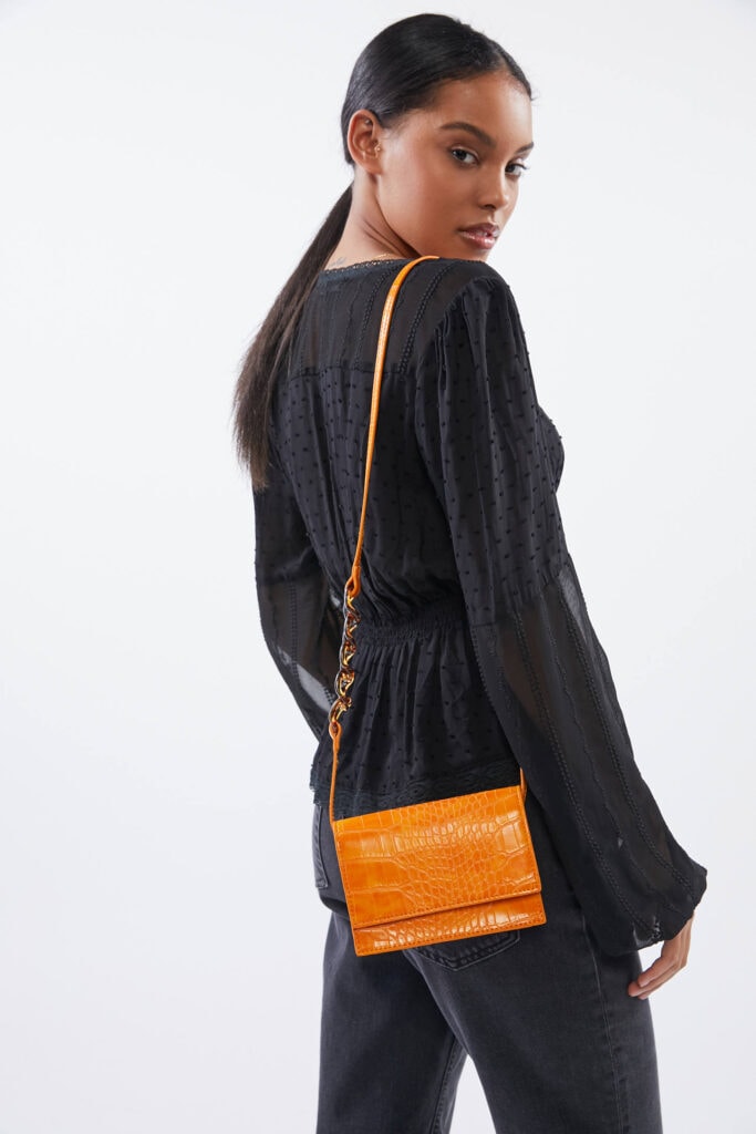 Orange shoulder bag