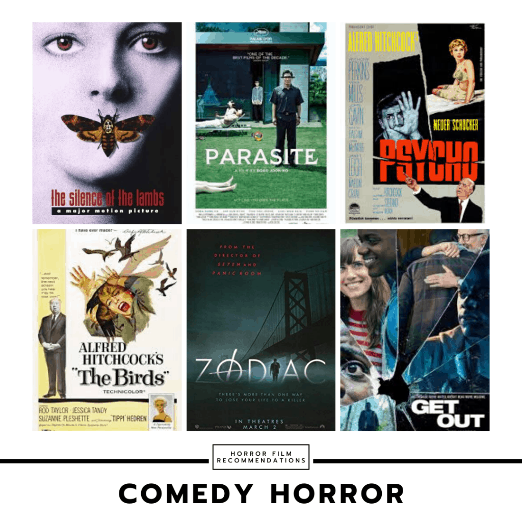 Horror movie recommendations collage