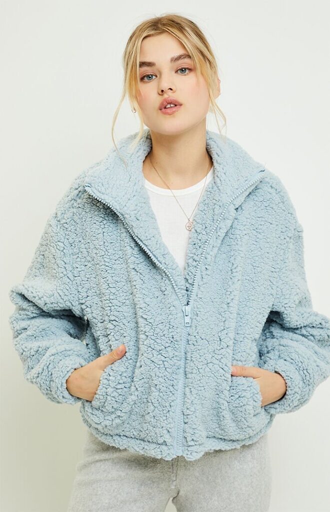 Product photo of a blue coat from PacSun