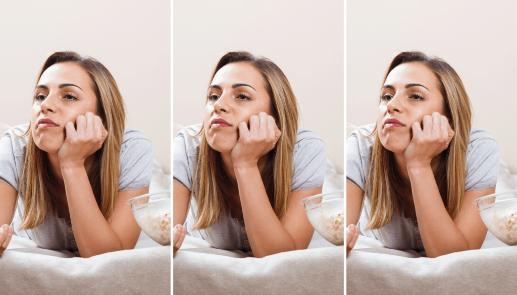 Things to do when you're bored - photo of a woman who is bored watching TV