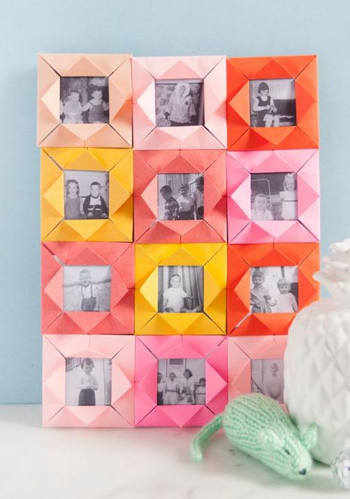 Origami photo frames.