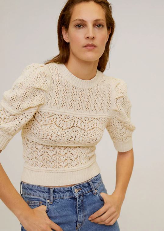 Spring pieces: Mango short sleeve openwork sweater