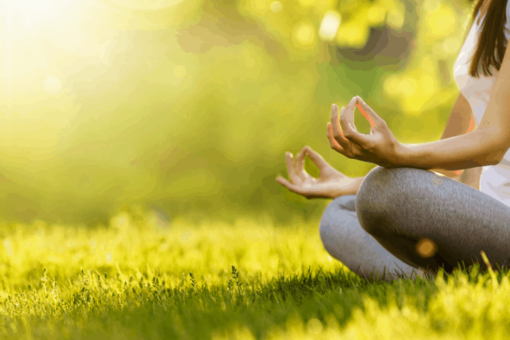 Woman trying meditation