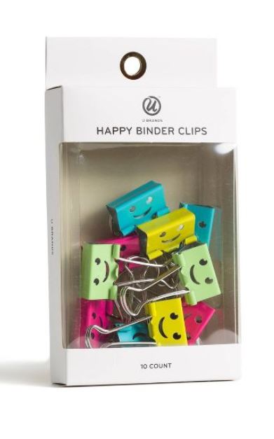 Smiling binder clips.