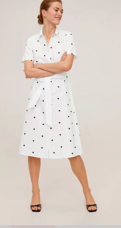 Floral embroidered shirt dress by Mango