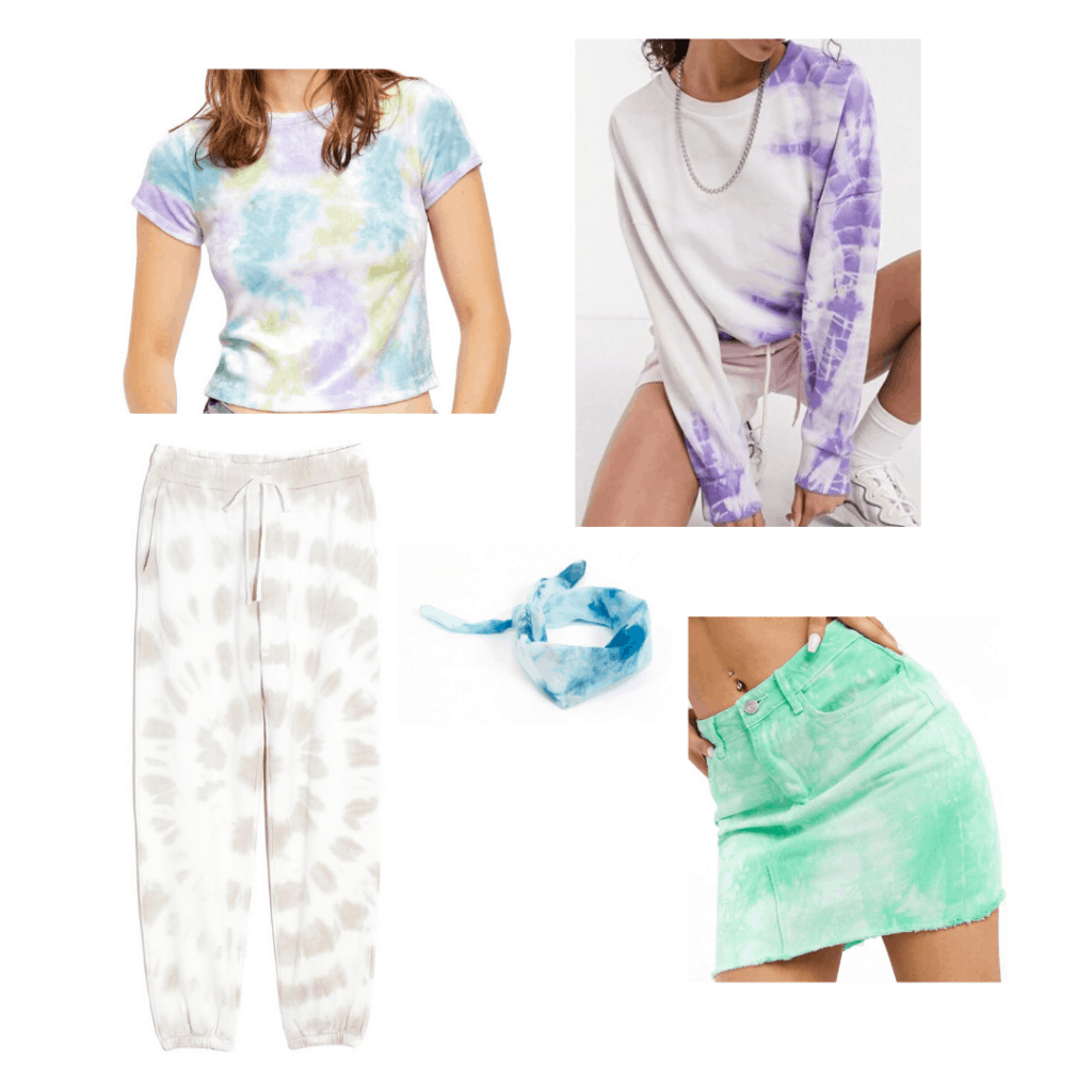 Tiktok fashion: Tie dye sweatpants, t-shirts, sweatshirts, and skirts