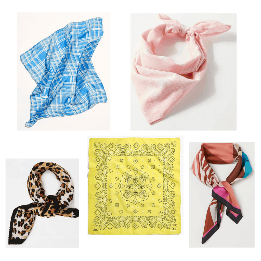 Roundup of cute square scarves for spring - essential fashion accessories