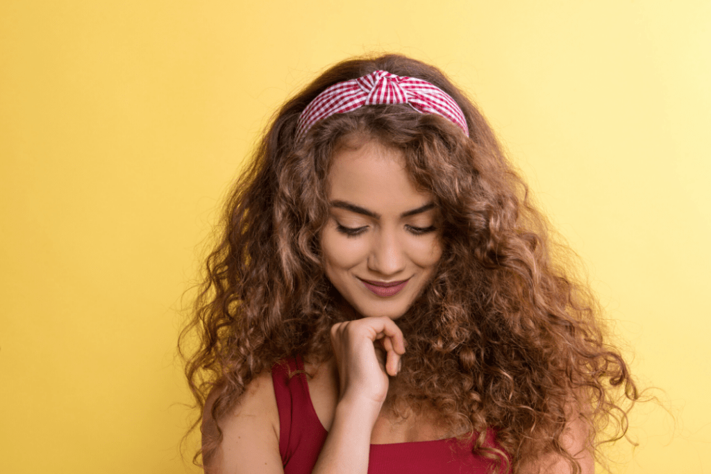 Woman wearing a headband