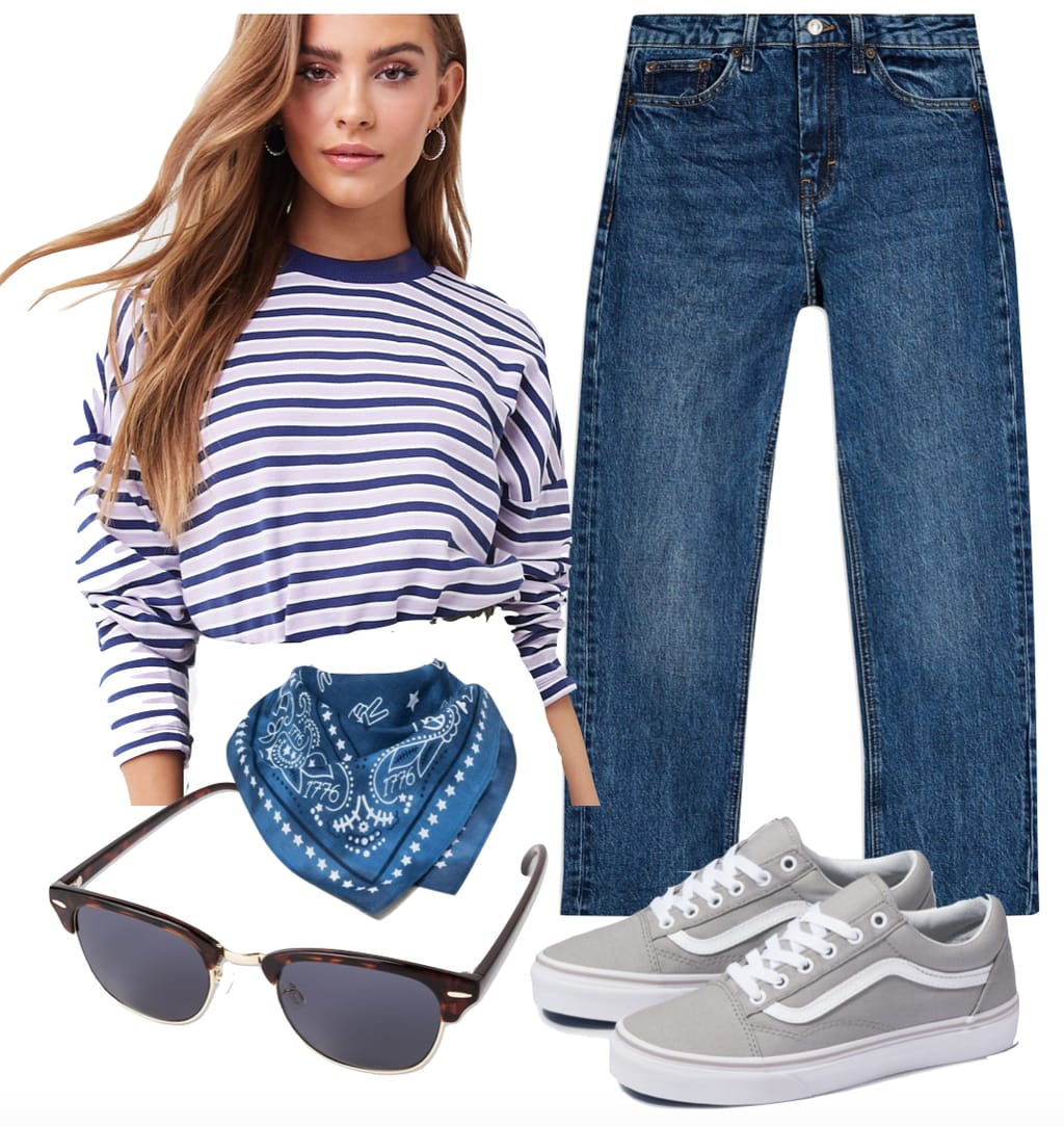 dark blue sneakers outfit
