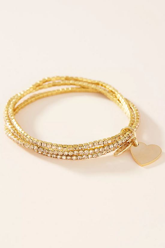Heart charm bracelet.
