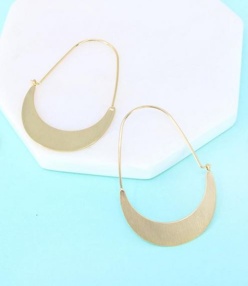 Gold hoop earrings.