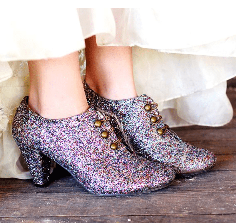 multicolor glitter boots