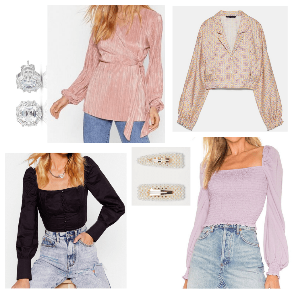 Online interview outfit idea - cute tops for online interviews, jewelry and hair accessories