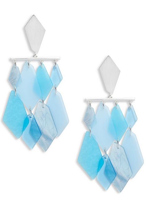 Jewelry trends 2020 - ocean materials. Example of sea glass earrings.