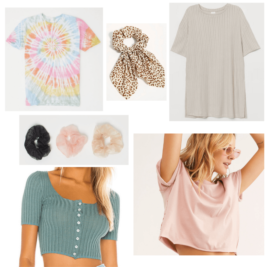 Online outfits ideas: Cute tops for video calls and online classes with scrunchies to accessorize