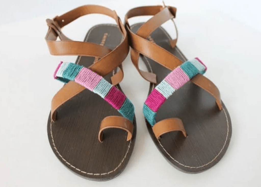 sandals with colorful rope detail